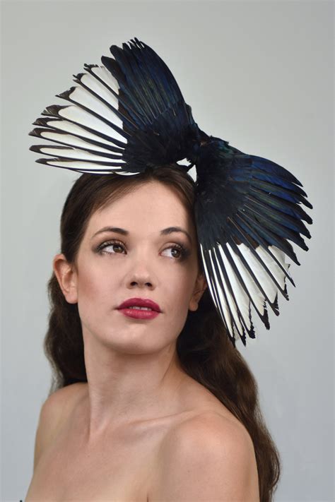 Magpie Wing Feather Fascinator Wing Headpiece Ascot Headpiece