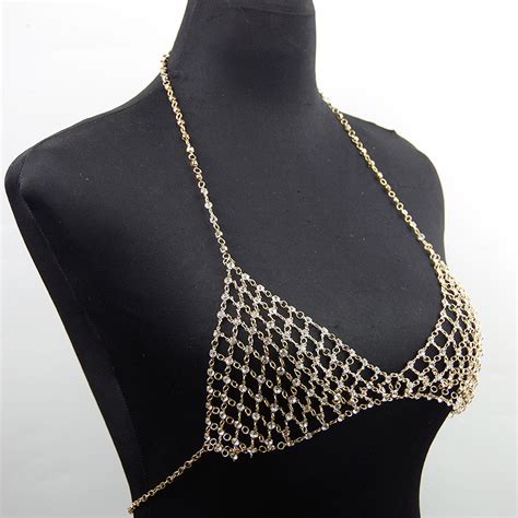 Sexy Rhinestone Chain Body Bra