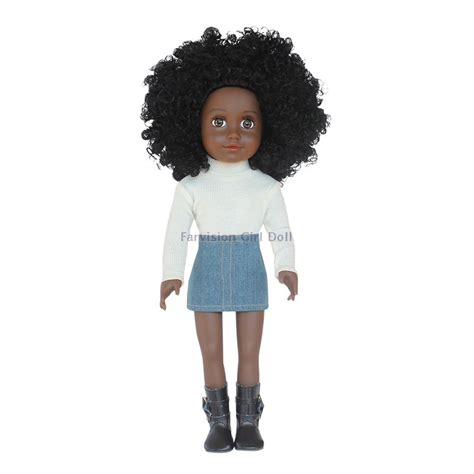Full Vinyl African American Doll Hot Sale 18 Inch Afro Doll Custom