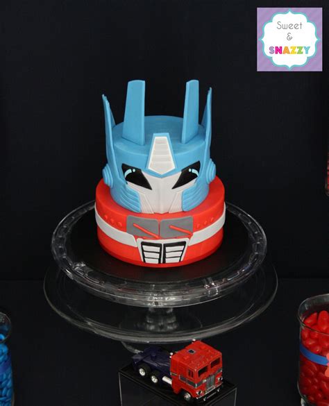 Transformer Cake Optimus Prime Cake By Sweet And Snazzy