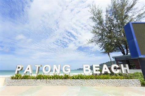 Patong Beach Sign In Patong Phuket Thailand Stock Photo Image Of