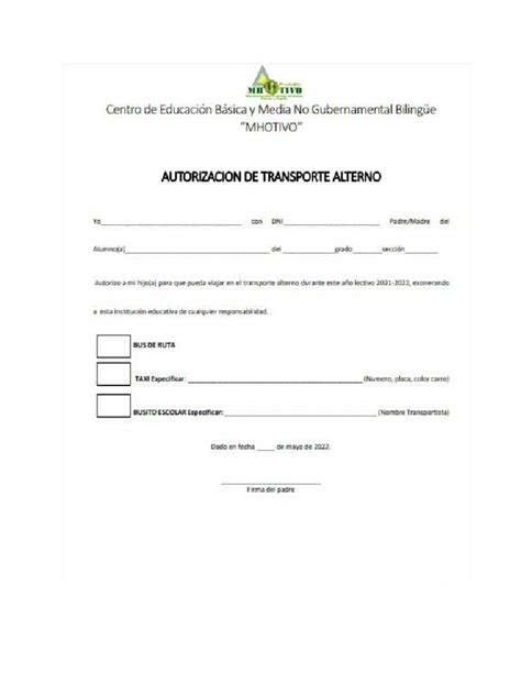 Autorizacion Transporte Pdf