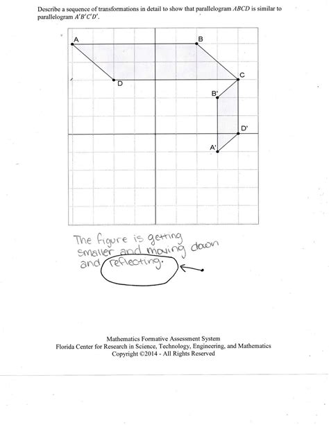 Sequence Of Transformations Worksheet Describing Transformations