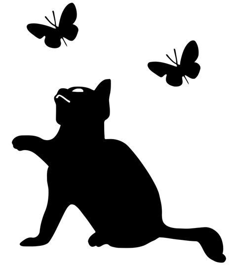 Get free black cat clipart svg file. OnlineLabels Clip Art - Kitten Playing With Butterflies Icon