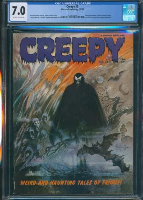 Creepy 5 Cgc 70 Warren 1965 Horror Magazine Frank Frazetta Classic