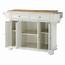 White Kitchen Island Storage Cabinet With Solid Wood Top