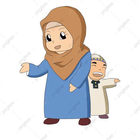 Gambar Wanita Kartun Muslim Muslim Wanita Anak Png Transparan