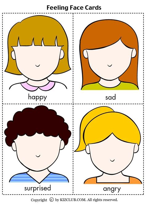 Face Card Images Feelings Face Cards Emotions Preschool Teaching