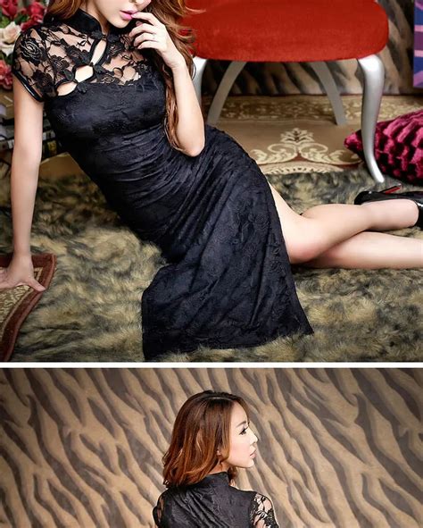 ethnic clothing 2021 lace sexy cheongsam long black qipao dress chinese traditional party