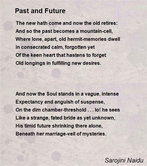 Past And Future Poem By Sarojini Naidu Poem Hunter Comments