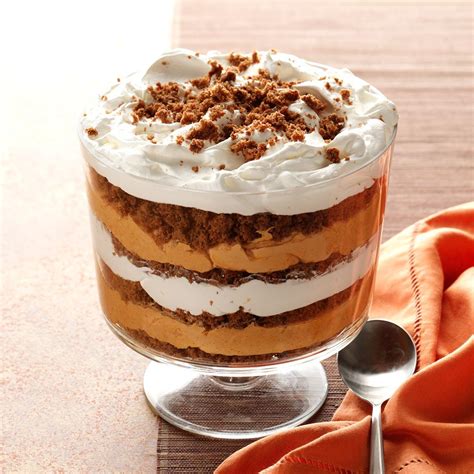 This christmas trifle makes for a showstopping centerpiece on your holiday table. Pumpkin-Butterscotch Gingerbread Trifle Recipe | Taste of Home