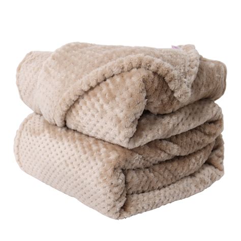 Soft Flannel Fleece Throw Blanket Waffle Pattern Microfiber Fuzzy Plush