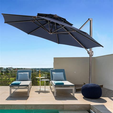 12 Ft Offset Umbrella Outdoor Hanging Cantilever Umbrella Overstock