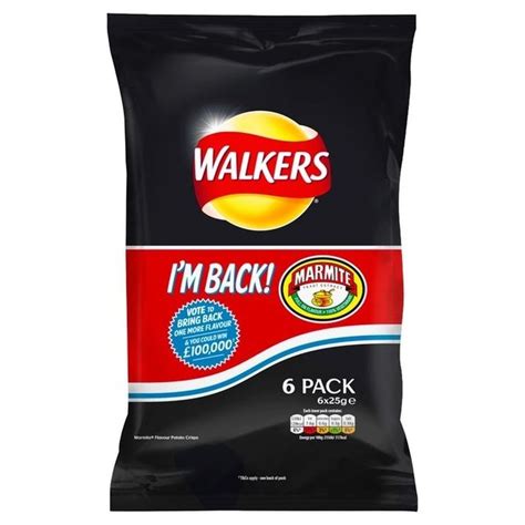 Walkers Marmite 6 Pack Crisps 6 X 25g Ebay