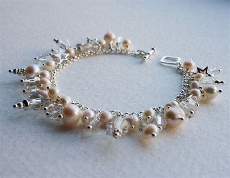 Sterling Silver Pearl Crystal Wishing Star Charm By Mrsgibson Bracelet