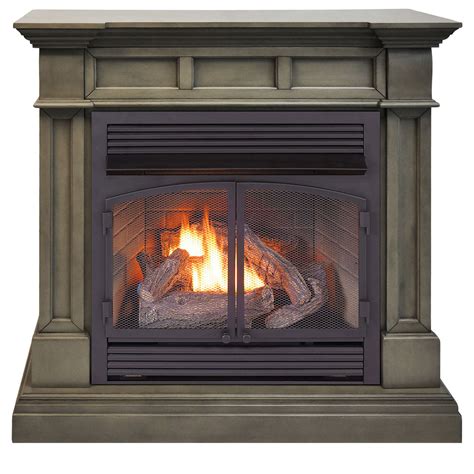 Duluth Forge Dual Fuel Ventless Gas Fireplace With Mantel 32000 Btu