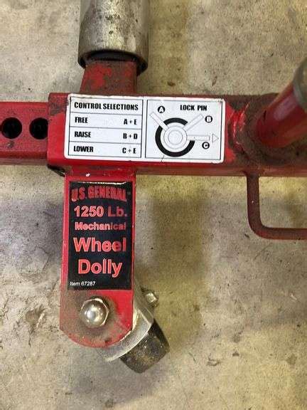 Us General 1250lb Mechanical Wheel Dolly Nw Asset Services