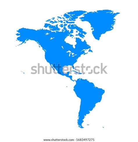 America Continent Maps In Blue Color