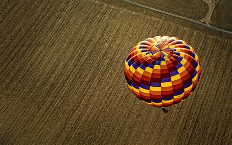 Nature Landscape Hot Air Balloons Field Aerial View