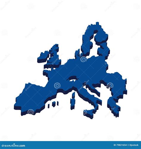 Icono De La Silueta Del Mapa De Europa Ilustración Del Vector