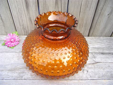 Antique Amber Glass Fenton Hobnail Parlor Lamp Shade For Etsy