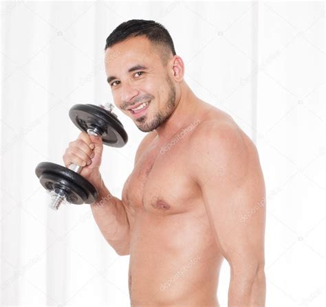 Man With Dumbell Stock Photo By Wernerimages