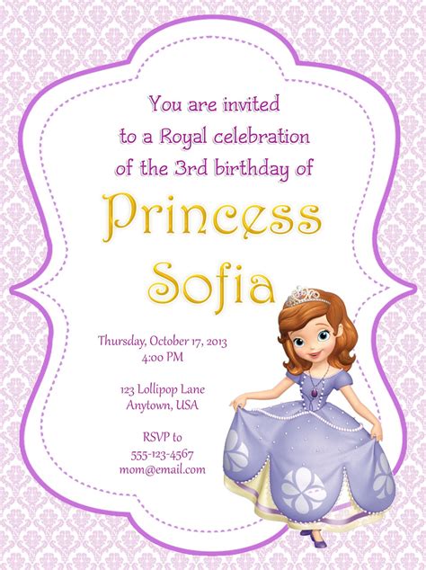 If you like disney princesses will love the new sofia the first birthday invitations free, we're sure that you've loved and i do imagine it would be the perfect. I Make I Share: August 2013