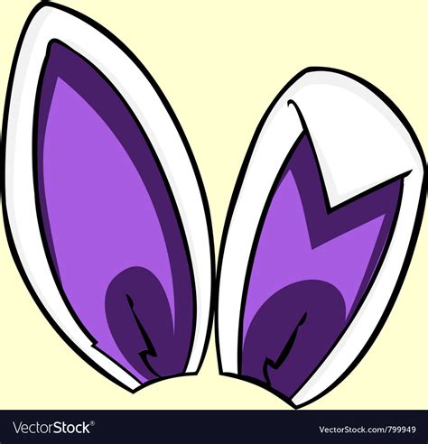Purple Bunny Ears Royalty Free Vector Image Vectorstock