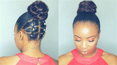 However, when it comes to hair, a rubber band should never be used. Rubber Band Updo Hairstyle on Short Natural Hair Twa ...