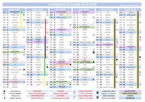 Calendrier Scolaire 2019 Et 2020 à Imprimer Calendrierbest