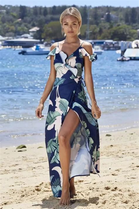 Ztvitality 2017 Summer Chiffon Print Beach Women Dresses Spaghetti Strap V Neck Slit Ruffles