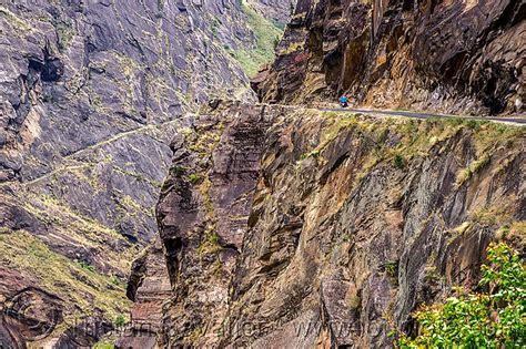 Mountain Road On Top Of Vertical Cliff India