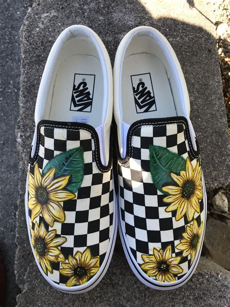 Checkered Vans I Hand Painted For A Friend Painted Canvas Shoes