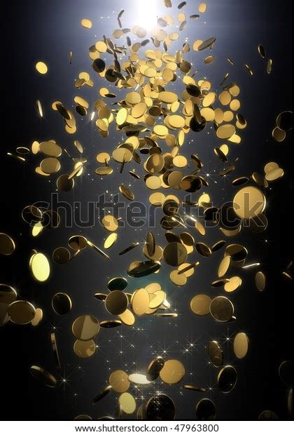 Falling Golden Coins Treasure Concept Stock Illustration 47963800