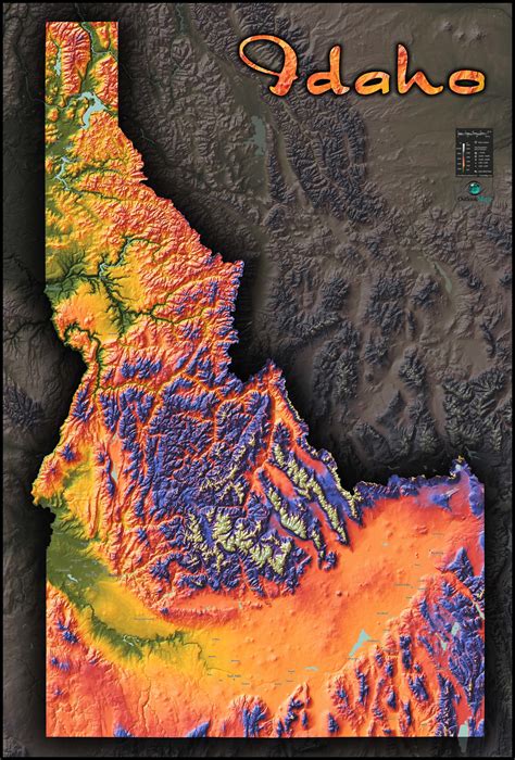 Idaho Physical Laminated Wall Map By Raven Maps Sexiz Pix