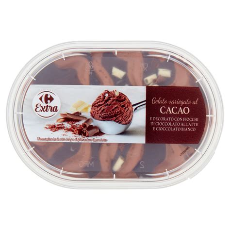 Carrefour Extra Gelato Variegato Al Cacao E Decorato Con Fiocchi Di