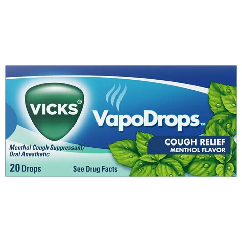 Vicks Vapodrops Cough Relief Menthol Flavored Drops 20 Ct