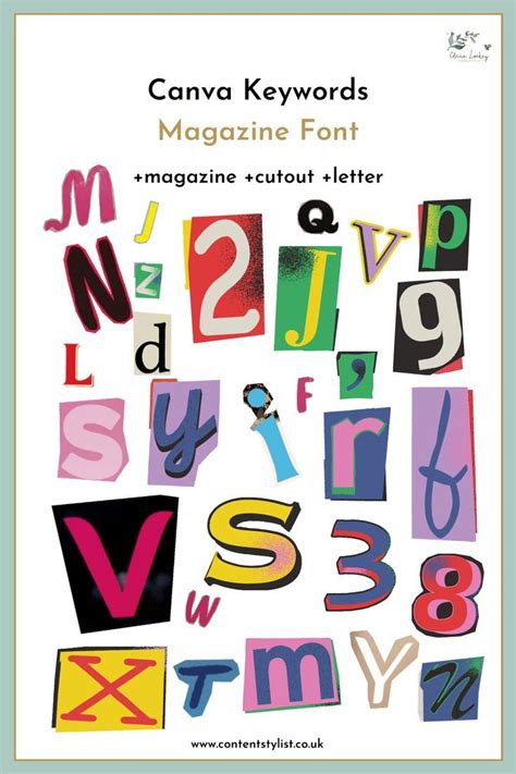 Canva Keywords Magazine Font Viết chữ Phông chữ Áp phích