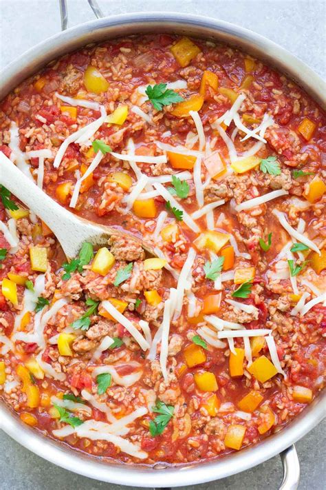 This Unstuffed Bell Pepper Skillet Is A Healthy One Pot Dinner Made