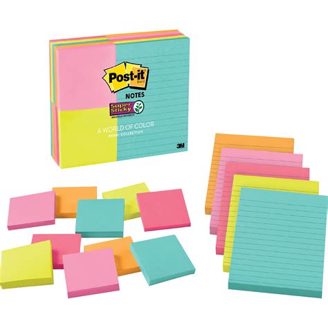 Post It Super Sticky Notes Assorted Sizes Miami Collection Sticky