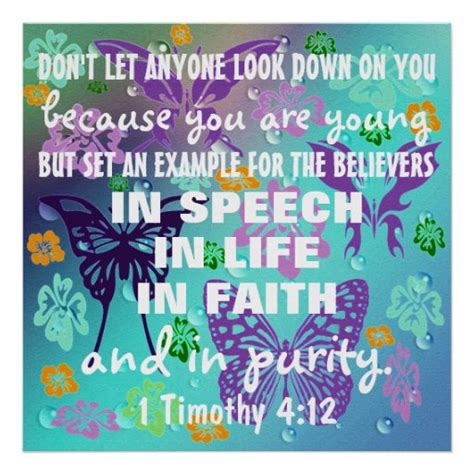 Teen Christian Purity Bible Verse Poster