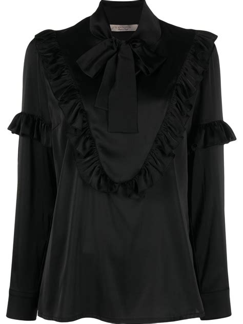 D Exterior Ruffled Pussy Bow Blouse Farfetch