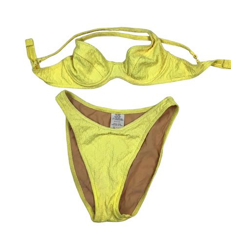 American Vintage Womens Yellow Bikinis And Tankini Sets Depop