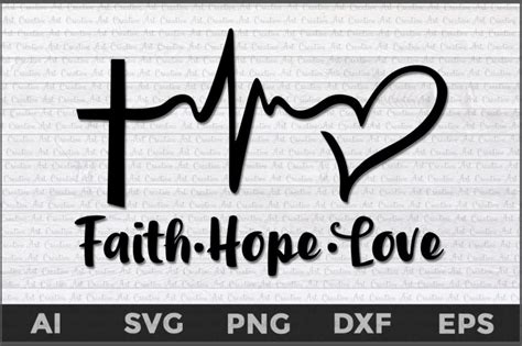 Faith Hope Love Heartbeat Svg Faith Hope Love Svg Faith