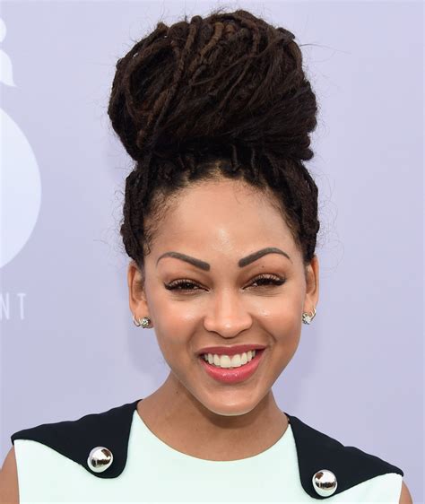 Having your whole head braided is a good way to leave the boring styling routine behind. Meagan Good Braided Bun - Meagan Good Hair Looks - StyleBistro