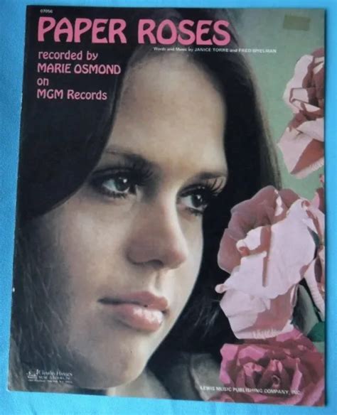 vtg 1973 marie osmond photo sheet music paper roses 11 95 picclick