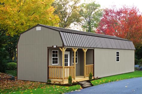 This video features our lofted barn cabin with a side porch finished in vinyl with a. Side-Lofted-Barn-Cabin