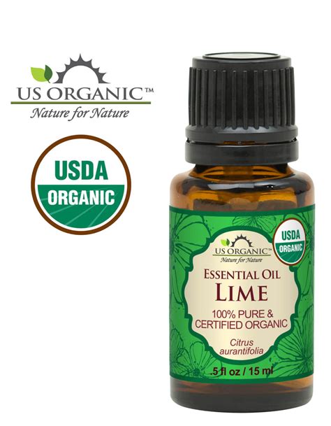 100 Pure Certified Usda Organic Lime Essential Oil Us Organic The Usda Certified Organic