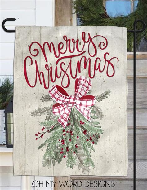 Christmas Flag Personalized Garden Flag Welcome Flag Farmhouse Etsy