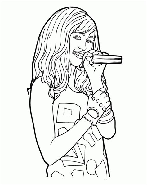 Hanna montana coloring pages are examples of such coloring sheets, featuring the main characters from the disney channel original series named hanna montana. miley cyrus singer coloring page - Clip Art Library